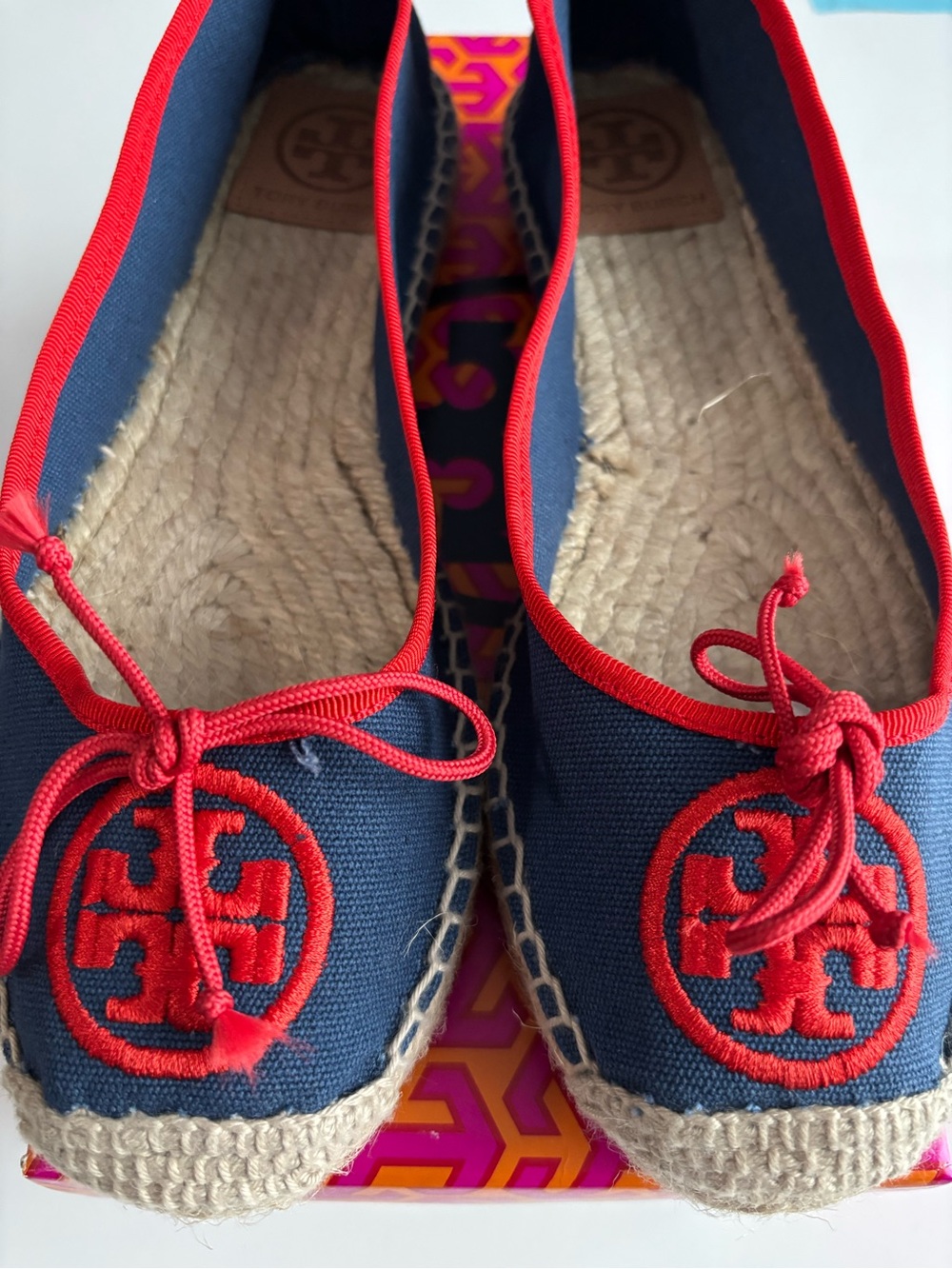 NWT Tory Burch Espadrilles size 7 in Blue & Red